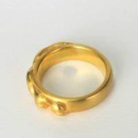 18K yellow gold women’s pinky ring. This new ring is beautiful for women with dark or fair skin tones. This Fine Jewelry Collection is locally designed and made in New York City