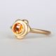a genuine 14k yellow gold designer ring and detailed with a orange semi precious gemstone.This recentfine jewelry is made by a local NYC jewelry designer EzzyKaiaon the Upper East Side in Manhattan
