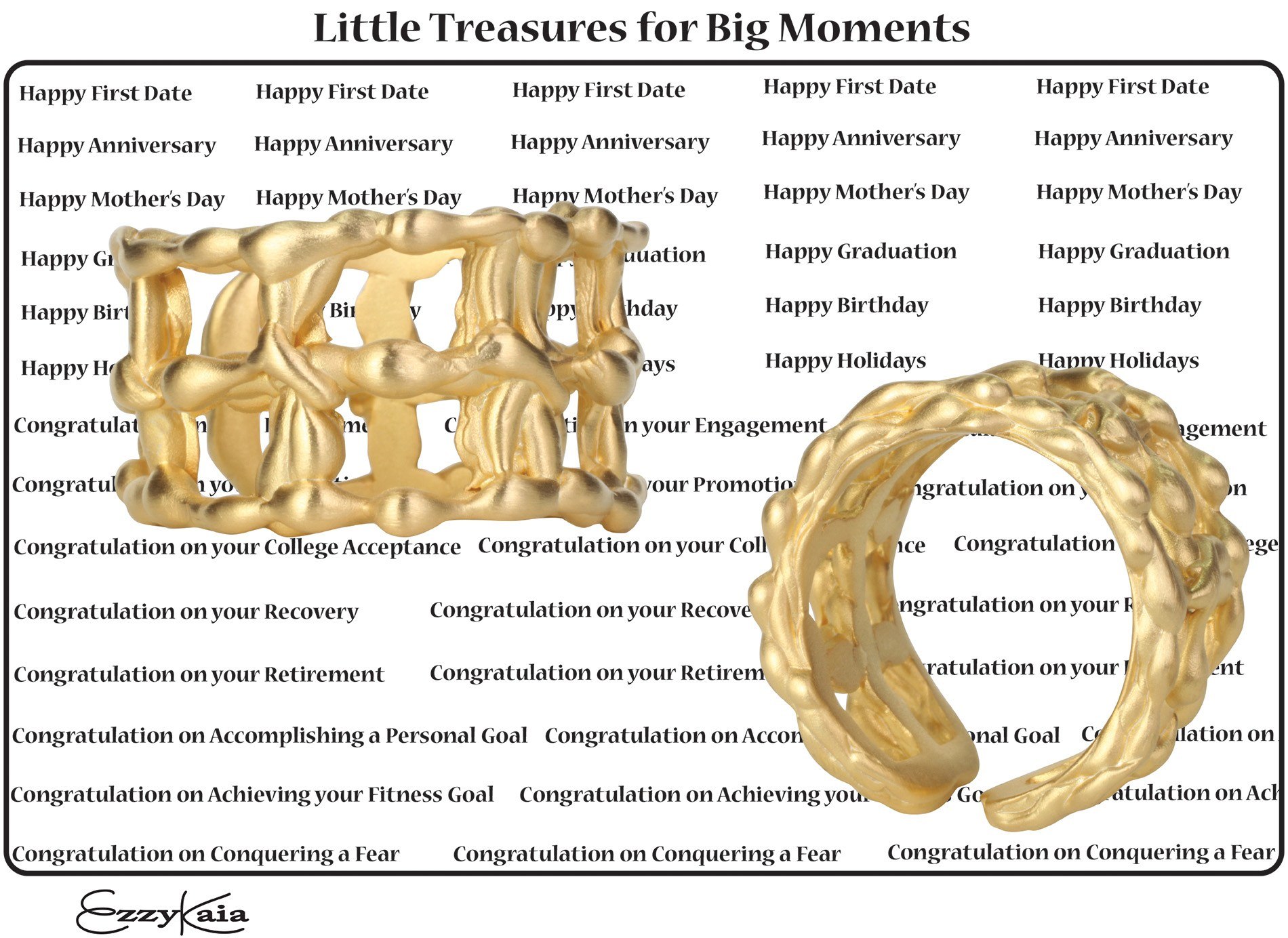 Little treasures in 18k gold. Designer gold rings, handmade in New York City